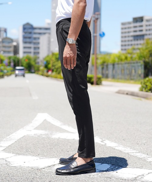 roshell（ロシェル）の「シアサッカースリムテーパードパンツ（その他パンツ・メンズ・ブラック/グレー・LARGE/MEDIUM）」の4枚目の写真