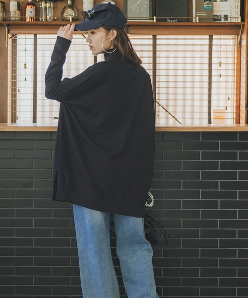 coca（coca）（コカ）の「サイドスリットタートルニットチュニック（ニット/セーター・レディース・グリーン/ライトベージュ/ブラック・M/L）」の7枚目の写真