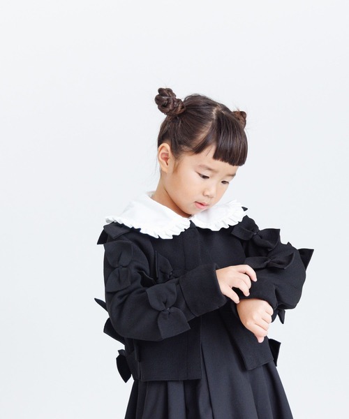 LOWRYS FARM（ローリーズファーム）の「リボンカーディガン　 100821（カーディガン/ボレロ・キッズ・ネイビー/ブラック/レッド・110cm/120cm/130cm/140cm/150cm）」の2枚目の写真