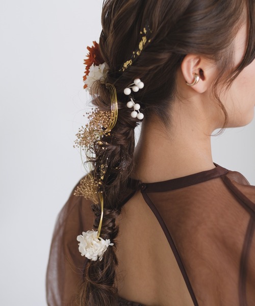 CHACO (FLOWER ACCESSORY)(チャコ)の「【CHACO×Kastane】フラワー髪飾り オレンジゴールドSET(その他ヘアアクセサリー・レディース・オレンジ・FREE)」の11枚目の写真