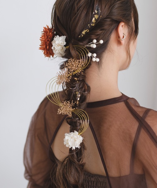 CHACO (FLOWER ACCESSORY)(チャコ)の「【CHACO×Kastane】フラワー髪飾り オレンジゴールドSET(その他ヘアアクセサリー・レディース・オレンジ・FREE)」の10枚目の写真