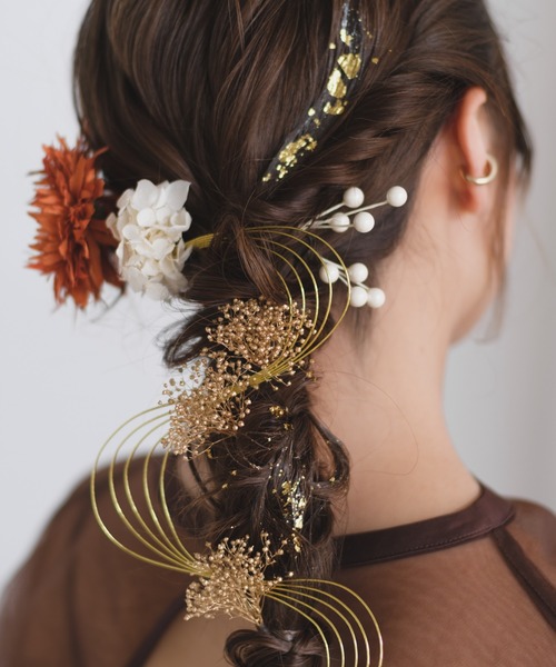 CHACO (FLOWER ACCESSORY)(チャコ)の「【CHACO×Kastane】フラワー髪飾り オレンジゴールドSET(その他ヘアアクセサリー・レディース・オレンジ・FREE)」の13枚目の写真