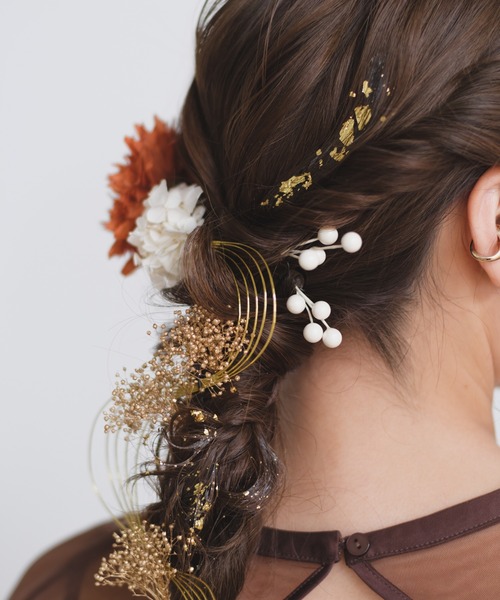 CHACO (FLOWER ACCESSORY)(チャコ)の「【CHACO×Kastane】フラワー髪飾り オレンジゴールドSET(その他ヘアアクセサリー・レディース・オレンジ・FREE)」の14枚目の写真