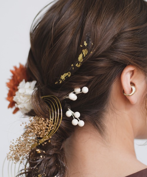CHACO (FLOWER ACCESSORY)(チャコ)の「【CHACO×Kastane】フラワー髪飾り オレンジゴールドSET(その他ヘアアクセサリー・レディース・オレンジ・FREE)」の15枚目の写真