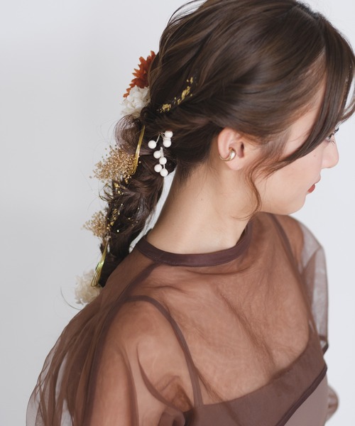 CHACO (FLOWER ACCESSORY)(チャコ)の「【CHACO×Kastane】フラワー髪飾り オレンジゴールドSET(その他ヘアアクセサリー・レディース・オレンジ・FREE)」の9枚目の写真