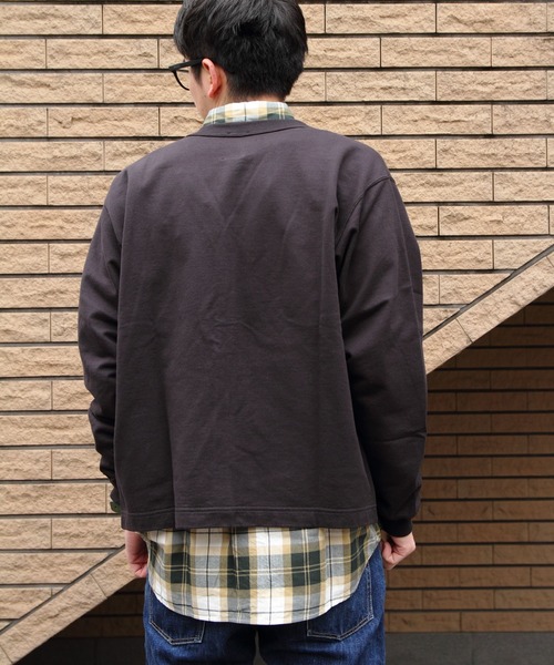 ダントン DANTON メンズ ドット ボタン ブイネック カーディガン 黒 DANTON（ダントン）の「DANTON/ダントン ドットボタンVネック