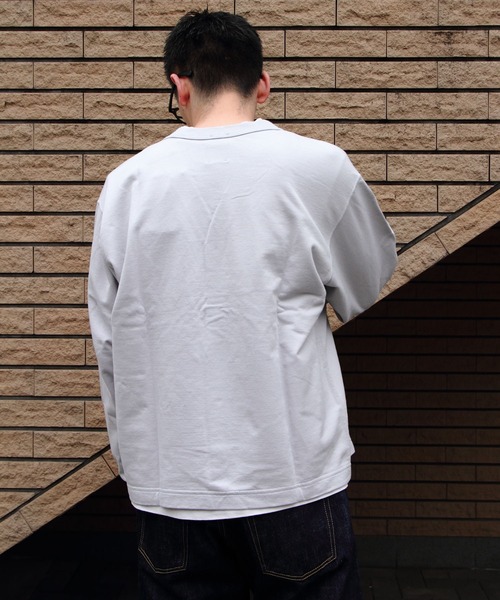 DANTON（ダントン）の「DANTON/ダントン　ドットボタンVネックカーディガン　DOT BUTTON V-NECK CARDIGAN（メンズ）　DT-C0313 CIN（カーディガン/ボレロ・メンズ・ライトグレー/ナチュラル/チャコールグレー・42/40）」の15枚目の写真