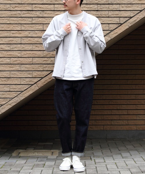 DANTON（ダントン）の「DANTON/ダントン　ドットボタンVネックカーディガン　DOT BUTTON V-NECK CARDIGAN（メンズ）　DT-C0313 CIN（カーディガン/ボレロ・メンズ・ライトグレー/ナチュラル/チャコールグレー・42/40）」の16枚目の写真