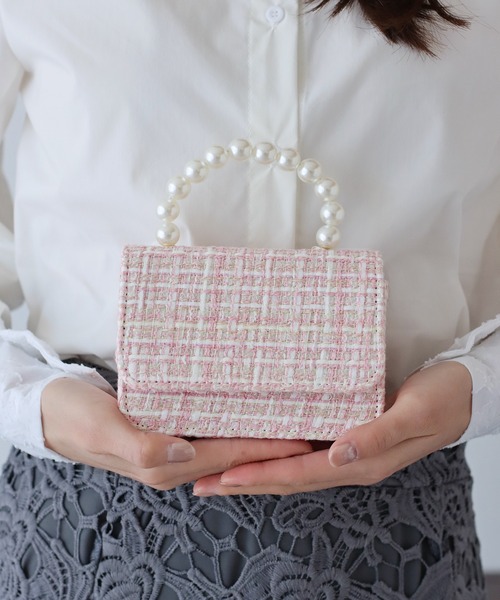 BLUEEAST（ブルーイースト）の「パールハンドル2WAYミニバッグ（ハンドバッグ・レディース・ブラック/ピンク/ベージュ/ブラック系・FREE）」の14枚目の写真