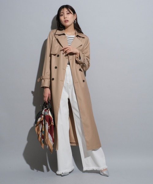 現行 極美品 マイストラーダ トレンチコート ロング丈 ベルト キャメル 現行 極美品 マイストラーダ トレンチコート ロング丈 ベルト