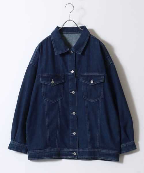 セール】ビッグシルエット デニムジャケット/Gジャン レディース