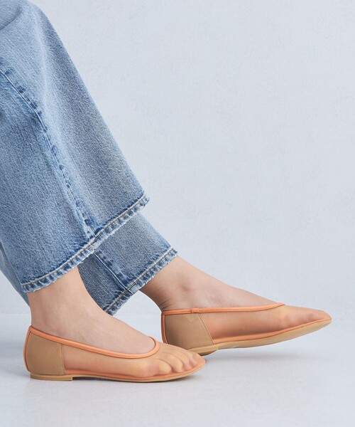 green label relaxing（グリーンレーベルリラクシング）の「ラウンド チュール フラットシューズ（バレエシューズ・レディース・ブラック/ベージュ/その他1・23cm/23.5cm/24cm/24.5cm）」の11枚目の写真