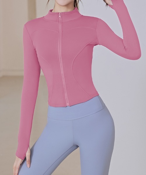 SAISON DE PAPILLON（セゾンドパピヨン）の「あたっか裏起毛ラッシュガードパーカー（パーカー・レディース・パープル/ネイビー/コーラル/ピンク/グリーン/グレー/ブルー/ライトピンク/ブラック・M/L/XL）」の7枚目の写真