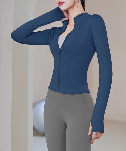 SAISON DE PAPILLON（セゾンドパピヨン）の「あたっか裏起毛ラッシュガードパーカー（パーカー・レディース・パープル/ネイビー/コーラル/ピンク/グリーン/グレー/ブルー/ライトピンク/ブラック・M/L/XL）」の19枚目の写真