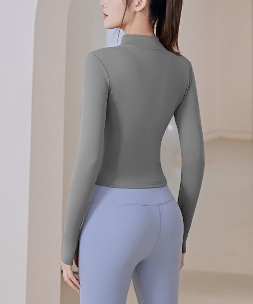 SAISON DE PAPILLON（セゾンドパピヨン）の「あたっか裏起毛ラッシュガードパーカー（パーカー・レディース・パープル/ネイビー/コーラル/ピンク/グリーン/グレー/ブルー/ライトピンク/ブラック・M/L/XL）」の15枚目の写真