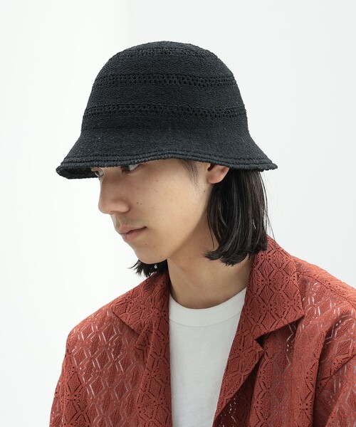 BEAMS HEART（ビームスハート）の「BEAMS HEART / サーモ クロシェハット（ハット・メンズ・ホワイト/ブラック・ONE SIZE）」の2枚目の写真