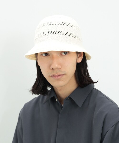 BEAMS HEART（ビームスハート）の「BEAMS HEART / サーモ クロシェハット（ハット・メンズ・ホワイト/ブラック・ONE SIZE）」の3枚目の写真