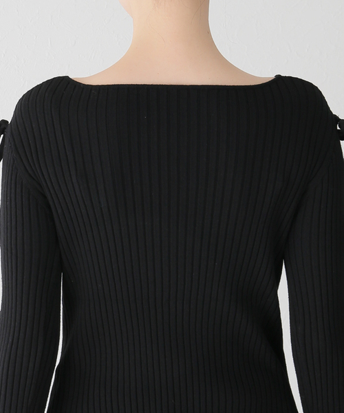 U by SPICK&SPAN(ユーバイスピックアンドスパン)の「リボンディテールニットトップス(ニット/セーター・レディース・ブラック/ホワイト系その他/ピンク・FREE)」の20枚目の写真