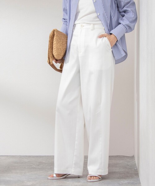 NOLLEY’S（ノーリーズ）の「ウォッシャブルチノ風ワイドパンツ（チノパンツ・レディース・ピンク/ベージュ/ホワイト・38/36）」の2枚目の写真