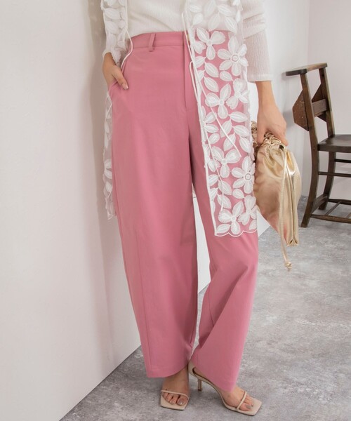 NOLLEY’S（ノーリーズ）の「ウォッシャブルチノ風ワイドパンツ（チノパンツ・レディース・ピンク/ベージュ/ホワイト・38/36）」の7枚目の写真