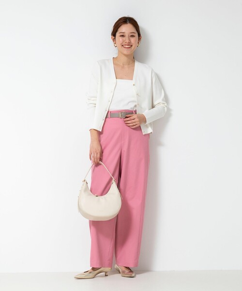 NOLLEY’S（ノーリーズ）の「ウォッシャブルチノ風ワイドパンツ（チノパンツ・レディース・ピンク/ベージュ/ホワイト・38/36）」の9枚目の写真