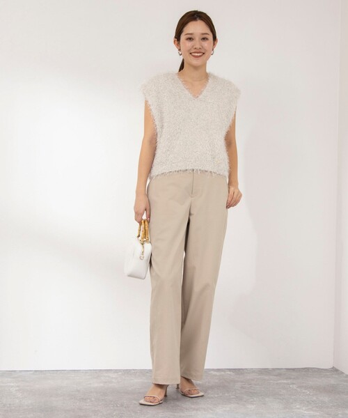 NOLLEY’S（ノーリーズ）の「ウォッシャブルチノ風ワイドパンツ（チノパンツ・レディース・ピンク/ベージュ/ホワイト・38/36）」の11枚目の写真