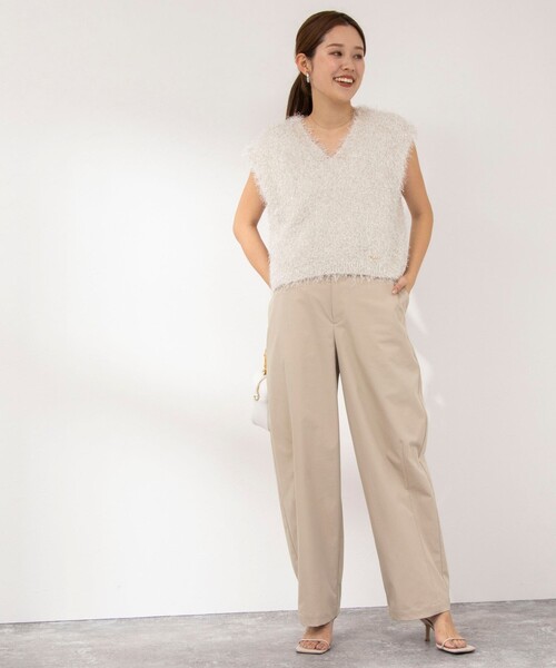 NOLLEY’S（ノーリーズ）の「ウォッシャブルチノ風ワイドパンツ（チノパンツ・レディース・ピンク/ベージュ/ホワイト・38/36）」の12枚目の写真