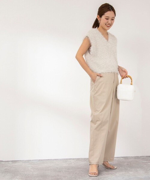 NOLLEY’S（ノーリーズ）の「ウォッシャブルチノ風ワイドパンツ（チノパンツ・レディース・ピンク/ベージュ/ホワイト・38/36）」の13枚目の写真