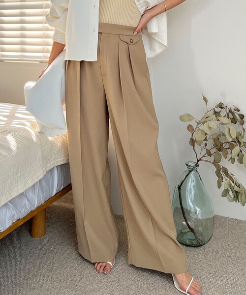 NOLLEY’S（ノーリーズ）の「ウォッシャブルカルゼワイドパンツ（その他パンツ・レディース・キナリ/キャメル・40/38/36）」の2枚目の写真