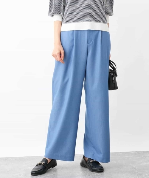 MK MICHEL KLEIN（エムケーミッシェルクラン）の「デニムライクワイドパンツ/洗える（デニムパンツ・レディース・ブルー/ネイビー・36/38）」の3枚目の写真