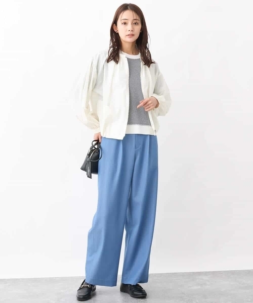 MK MICHEL KLEIN（エムケーミッシェルクラン）の「デニムライクワイドパンツ/洗える（デニムパンツ・レディース・ブルー/ネイビー・36/38）」の8枚目の写真