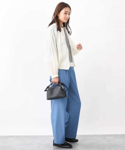 MK MICHEL KLEIN（エムケーミッシェルクラン）の「デニムライクワイドパンツ/洗える（デニムパンツ・レディース・ブルー/ネイビー・36/38）」の9枚目の写真