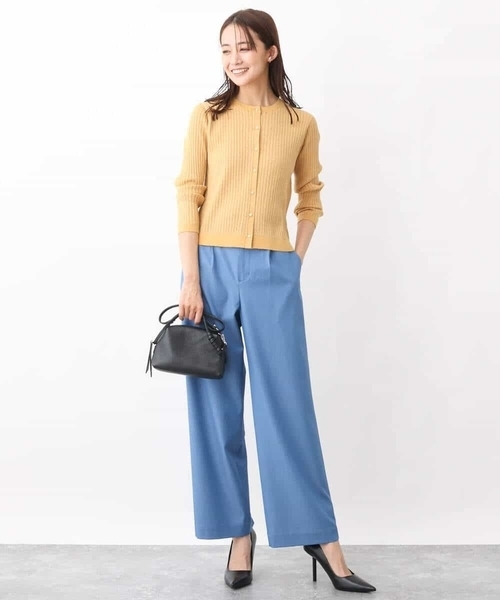 MK MICHEL KLEIN（エムケーミッシェルクラン）の「デニムライクワイドパンツ/洗える（デニムパンツ・レディース・ブルー/ネイビー・36/38）」の14枚目の写真