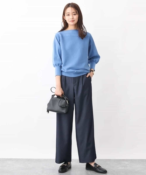 MK MICHEL KLEIN（エムケーミッシェルクラン）の「デニムライクワイドパンツ/洗える（デニムパンツ・レディース・ブルー/ネイビー・36/38）」の18枚目の写真