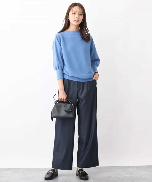 MK MICHEL KLEIN（エムケーミッシェルクラン）の「デニムライクワイドパンツ/洗える（デニムパンツ・レディース・ブルー/ネイビー・36/38）」の19枚目の写真