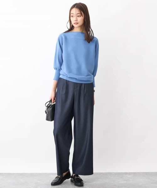 MK MICHEL KLEIN（エムケーミッシェルクラン）の「デニムライクワイドパンツ/洗える（デニムパンツ・レディース・ブルー/ネイビー・36/38）」の20枚目の写真