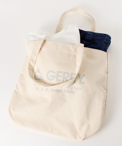 GERRY(ジェリー)の「【GERRY / ジェリー】大容量 キャンバストートバッグ(トートバッグ・メンズ・ブラック/アイボリー・F)」の11枚目の写真