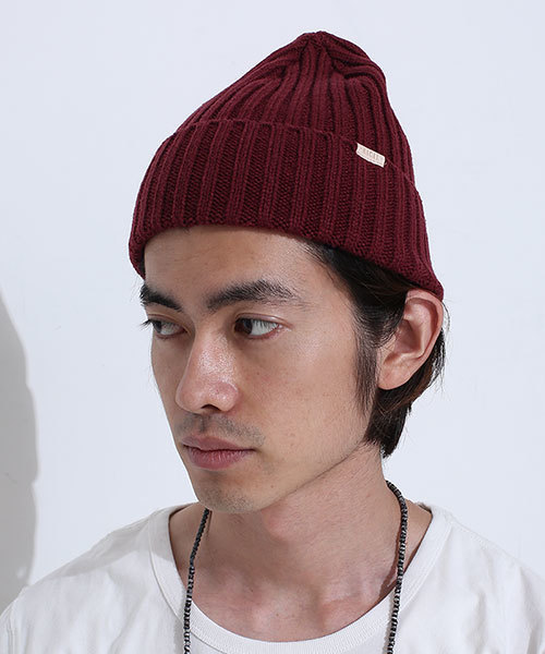 NANO universe（ナノユニバース）の「RACAL（ラカル）/ 別注Standard knit CAP（ニットキャップ/ビーニー・メンズ・ライトグレー/ワインレッド/オフホワイト/グレー/ベージュ/インディゴブルー/ネイビー/ブラック・FREE）」の8枚目の写真