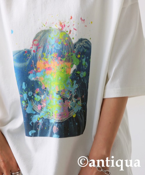 antiqua(アンティカ)の「アートデザインバスクTシャツ(Tシャツ/カットソー・レディース・オフホワイト・ML/LXL)」の7枚目の写真