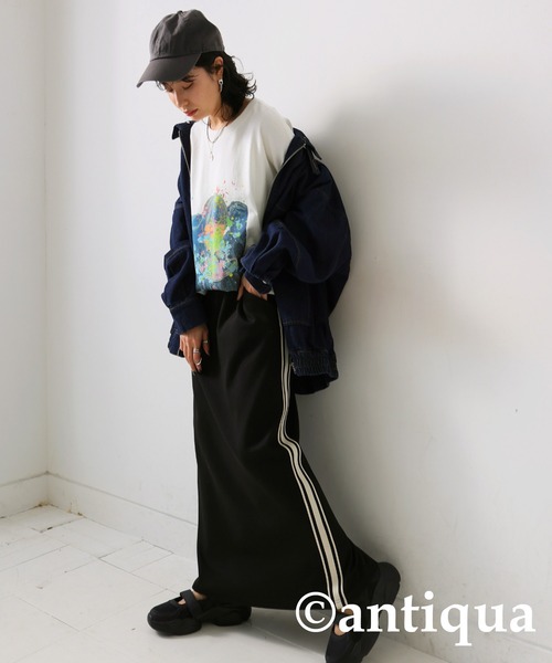 antiqua(アンティカ)の「アートデザインバスクTシャツ(Tシャツ/カットソー・レディース・オフホワイト・ML/LXL)」の4枚目の写真