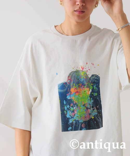 antiqua(アンティカ)の「アートデザインバスクTシャツ(Tシャツ/カットソー・レディース・オフホワイト・ML/LXL)」の18枚目の写真