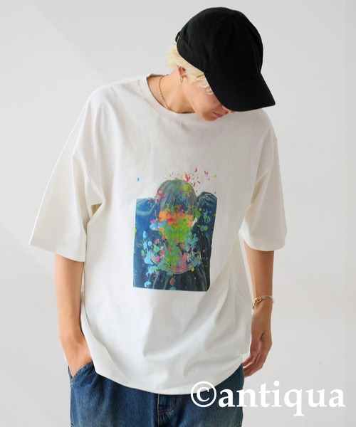 antiqua(アンティカ)の「アートデザインバスクTシャツ(Tシャツ/カットソー・レディース・オフホワイト・ML/LXL)」の19枚目の写真