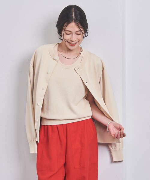 Yonetomi(ヨネトミ)の「【別注】<Yonetomi>シーアイランドコットン タンクトップ(ニット/セーター・レディース・ナチュラル/ブラック・FREE)」の11枚目の写真