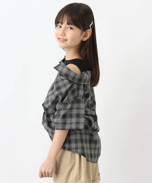 新品★ メッシュドッキングシャツ シャツドッキングプルオーバー（ストライプ