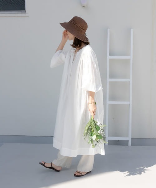 セール】コットンボイルギャザーワンピース（ワンピース）｜URBAN