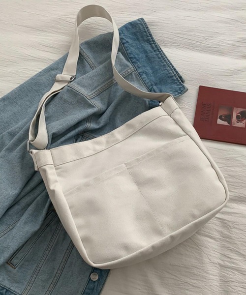TONE SELECT GOODS（トーンセレクトグッズ）の「urbanfemine./キャンバスショルダーバッグ U7228（ショルダーバッグ・レディース・ホワイト/ブラック/イエロー・FREE）」の5枚目の写真