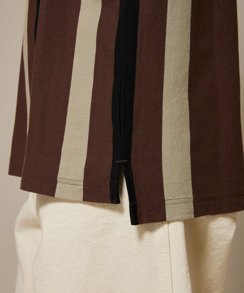 FRED PERRY（フレッドペリー）の「FRED PERRY for JOURNAL STANDARD / ストライプピケ Tシャツ（Tシャツ/カットソー・メンズ・チャコールグレー/グレー/ボルドー/ネイビー・MEDIUM/SMALL/LARGE）」の19枚目の写真