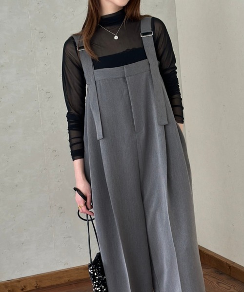 Per sist ence(パーシエンス)の「エステルツイルベルトサロペット(サロペット/オーバーオール・レディース・アイボリー/ブラック/チャコールグレー・FREE)」の2枚目の写真