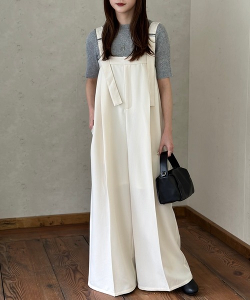 Per sist ence(パーシエンス)の「エステルツイルベルトサロペット(サロペット/オーバーオール・レディース・アイボリー/ブラック/チャコールグレー・FREE)」の1枚目の写真