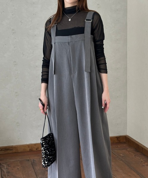 Per sist ence(パーシエンス)の「エステルツイルベルトサロペット(サロペット/オーバーオール・レディース・アイボリー/ブラック/チャコールグレー・FREE)」の6枚目の写真